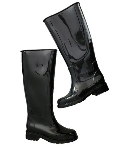 Melissa Shoes Fullness Lug Sole Tall Rain Boots Black 6