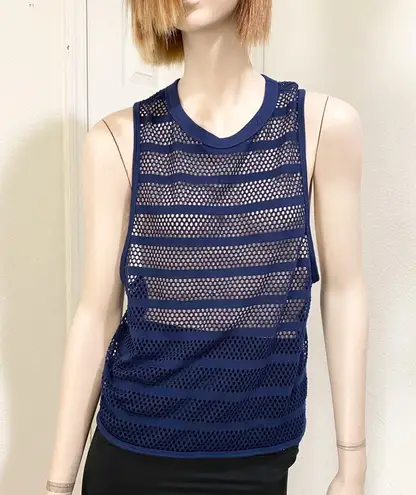 Lorna Jane  Navy Mesh Muscle Tank  - Image 1