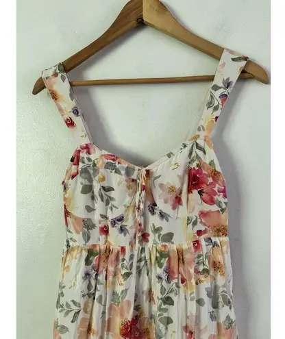 Yumi Kim Charli Dress Pink Floral Tiered Maxi Women’s Size Small