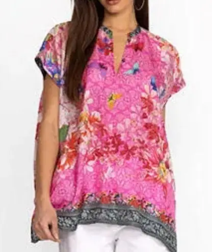 Johnny Was Bouquet Frame Parade Silk Blouse NWT