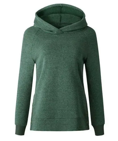 XL Side Button Long Sleeve Hooldie Green