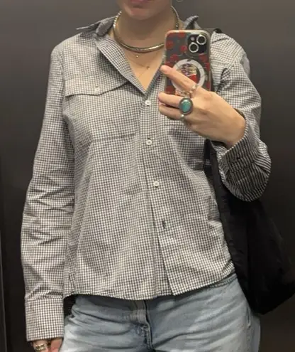 ZARA  button up gingham shirt 