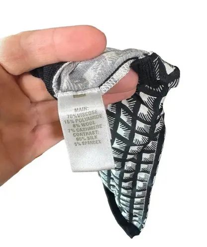 St. John Black Wool Cashmere Geometric Bow Long Sleeve Tunic Pullover Sweater XL