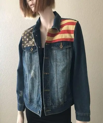 Holton USA Theme Denim Jean Jacket S
