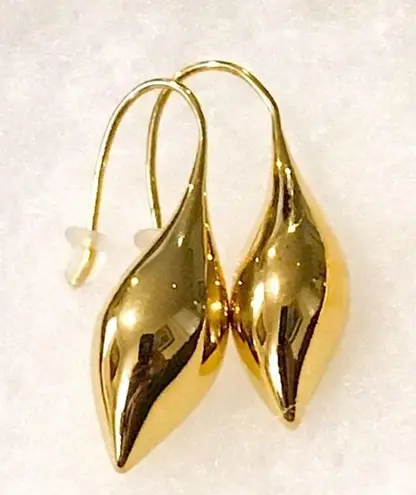 Sterling Silver MICHAEL DAWKINS Silver Gold Plated Vermeil Teardrop Earrings