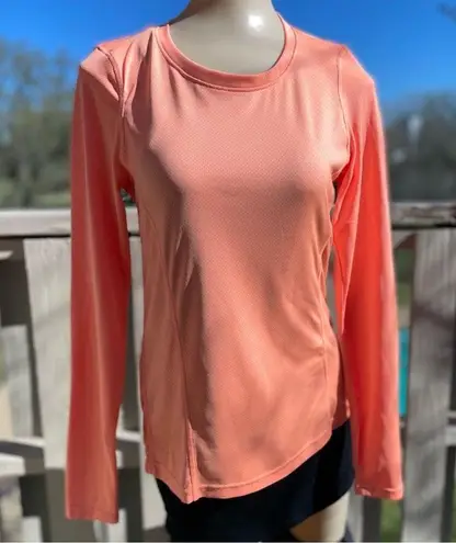 Danskin  Now Women's Long Sleeve size xsmall Performance T-Shirt orange workout