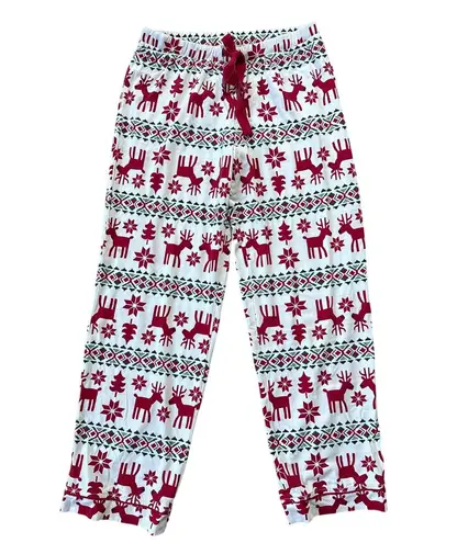 Hanna Andersson Reindeer Print Jersey Cotton Pajama Pants Size Small Red