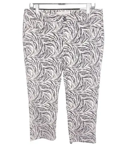 C Est. 1946 Denim Skinny Cropped Pants Capri Zebra Print Womens Contemporary 14