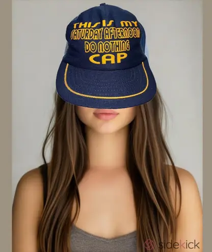 Vintage Unbranded Adults “Saturday Do Nothing” SnapBack 80s Trucker Graphic Hat Multiple