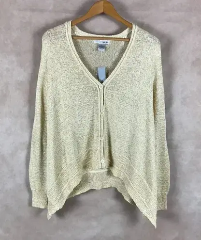 WD.NY Gold Metallic Asymmetrical Cardigan NWT MEDIUM
