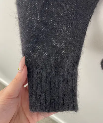 LOVE SEX MONEY Vintage Y2K Dark Brown Butterfly Coin Embellished Mohair Sweater Size M