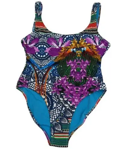 Tinibikini parrot tropical print One Piece Swimwear Sz L