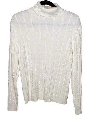 IZOD new ❤︎ Cozy Classic Cable Knit Turtleneck Sweater ❤︎ Ivory Winter White XL