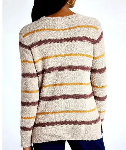 Mason & Belle  Ellie Textured Long Sleeve Sweater - Cream/Browns - size L