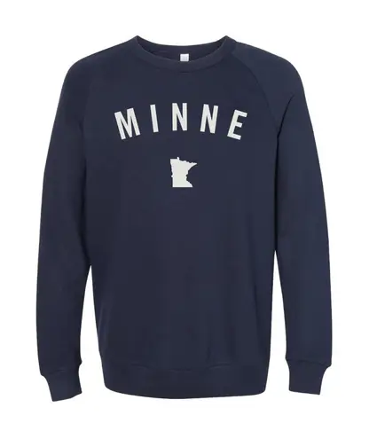 UP NORTH TRADING COMPANY Unisex Navy Minne Felt Crew, Size Women XL/Men Large Blue