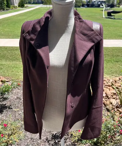 Akris Cashmere Elegant Women's Burgundy Jacket Blazer