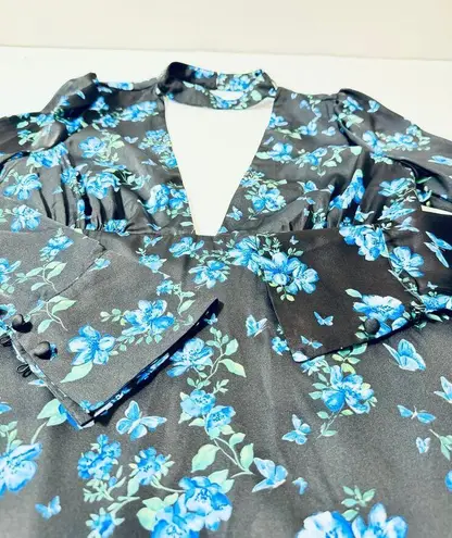 Majorelle Stellina Dress Floral Choker Neckline Backless Long Gown with Slit