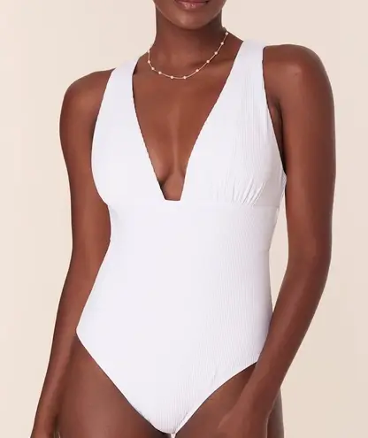 ANDIE The Mykonos One Piece Ribbed Swimsuit White size L NWT