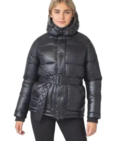 Toboggan Canada Mia Puffer Belted Coat with Removable Hood Black Size XL NWT