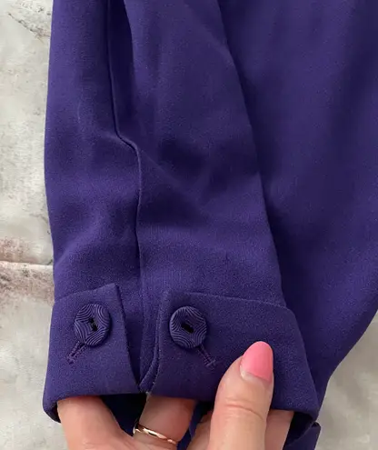 Emporio Armani Purple Acetate Button Cuffs Cap Sleeves Jumpsuit, size 4