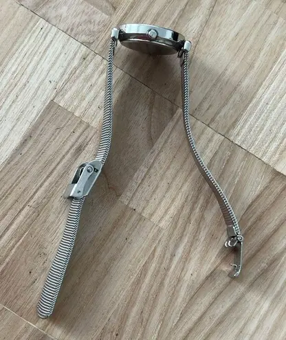 Skagen Steel Denmark Ladies Watch Stainless Mesh Bracelet Black Dial Crystals