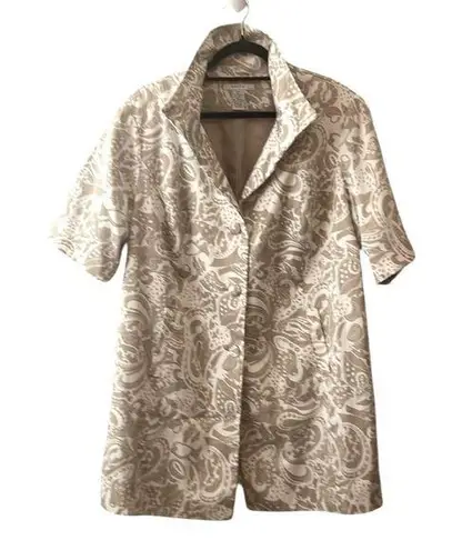 Grace Woman Short Sleeve Lined Cotton Spandex Blend Jacket (20W)EUC Tan