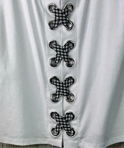 Inc International Concepts Medium Gingham Black & White Lace