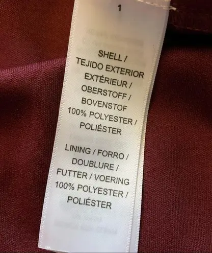 Aidan Mattox Burgundy Sequin Beaded Tulle Sleeveless Evening Gown size 6