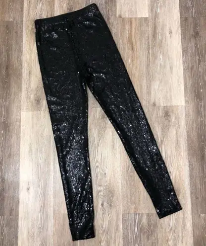 WAYF Logan Black Sequin Leggings Size XS NWT