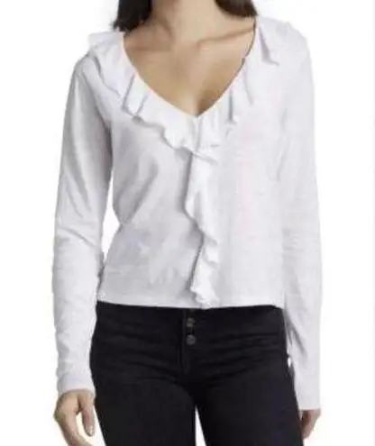 Veronica Beard Raleigh Ruffled Cotton Top White XS
