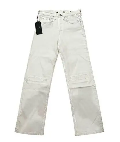 Rag and Bone  Denim White Distressed High Waist Straight Leg Maya Jean 27