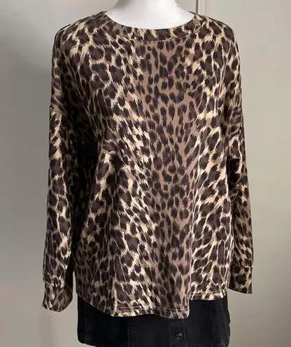 Banana Republic Women’s Cheetah Print Lightweight Pullover Fashion Sweatshirt