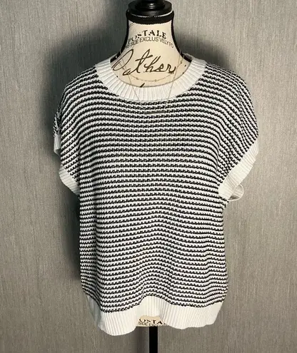 PRETTYGARDEN Black and White Knit Sweater Size XL