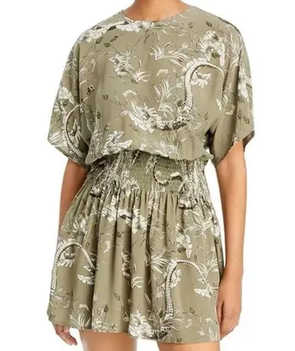 ANINE BING Dress Kaine Mini Dress in Green Tropical Floral Print Sz S GUC