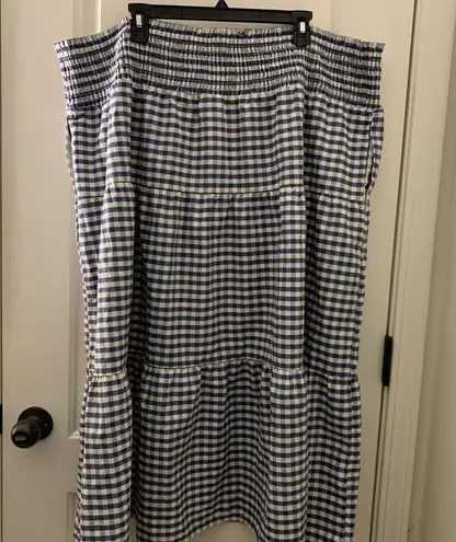 Universal Threads Universal Thread Women's Blue Plaid Maxi Skirt Tiered Choose Your Size - Image 1