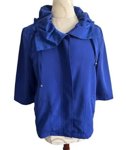 St. John Women's 3/4 Sleeve Ruffle/Scrunch Neck Jacket Small