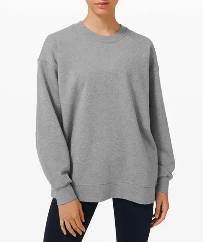 Lululemon  Perfectly Oversized Crew Heathered Core Medium Grey Size 12 - Image 1