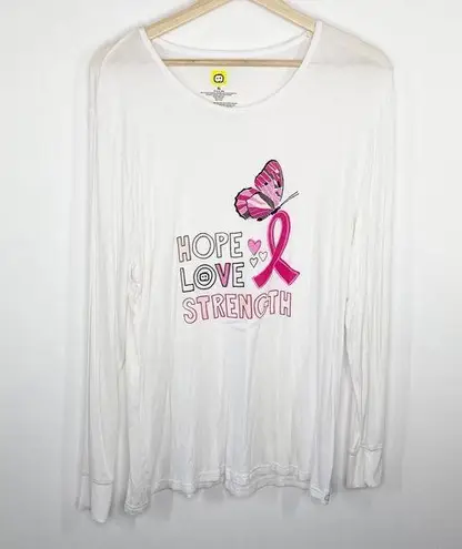 WonderWink Hope Love Strength Breast Cancer Shirt Women's Size X-Large XL