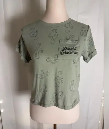 Electric Pink Women’s Cactus Print Tee – Size Small