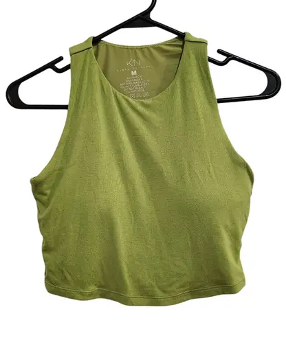 Klassy Network Green High Neck Built-in Bra Top Racerback Brami Crop Tank Medium