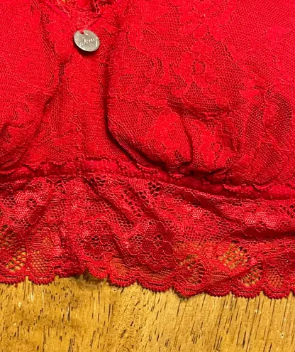 DKNY Sports Bra Small Red/lace/padded