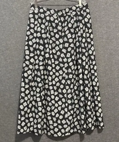 Pendleton Vintage Sophisticates Black White Pendant Print Midi Skirt Size 12 USA