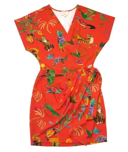 Sézane NWT Sezane x G. Kero Samantha in The Animal Orange Wrap Mini Dress S