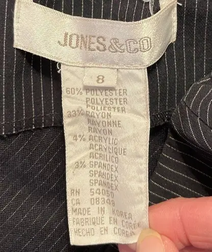 Jones & Co. vintage basic little black dress with tiny diagonal pin stripe Sz 8.