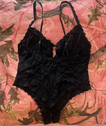 Hanky Panky after midnight black lace coquette bow bodysuit