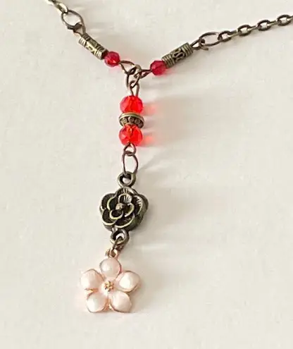 Handmade Floral Charm Necklace 