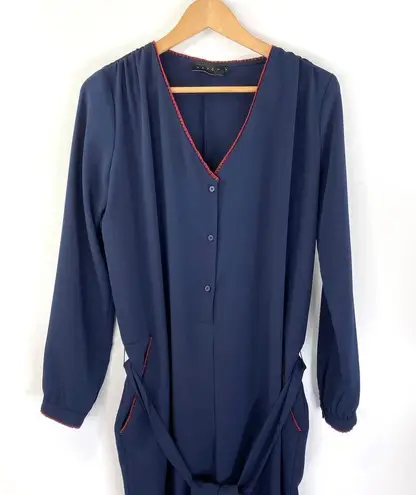 Hatch The Emmauelle Crepe Jumpsuit Maternity Navy Blue Size XS