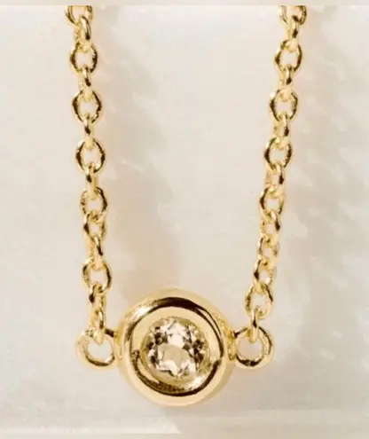 Marrin Costello | 14K Plated Gold & Genuine White Topaz Stone | NWT