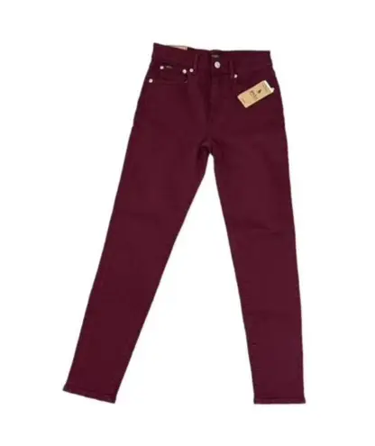 Polo NWT  Ralph Lauren Burgundy Tompkins Skinny High Rise Ankle Jeans Size 26