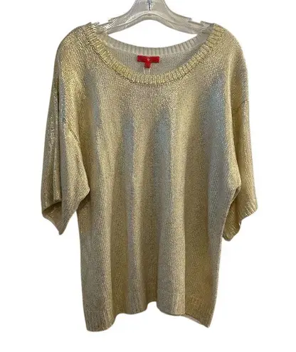 Ivanka Trump Women's Gold Shimmer Pullover Sweater XL